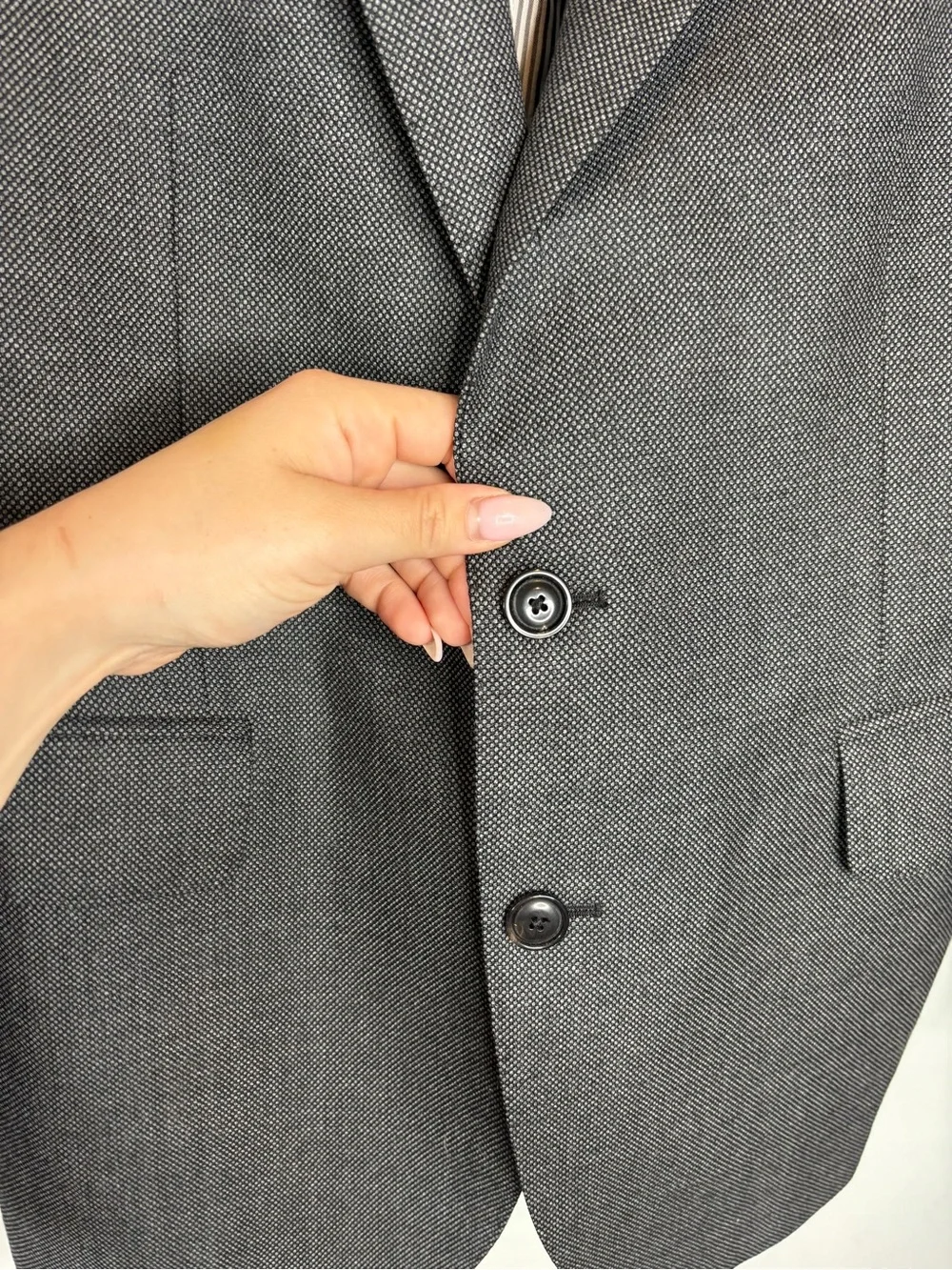 Brooklyn Tailors BKT50 Tailored Suit Jacket Size 40 Heathered Gray